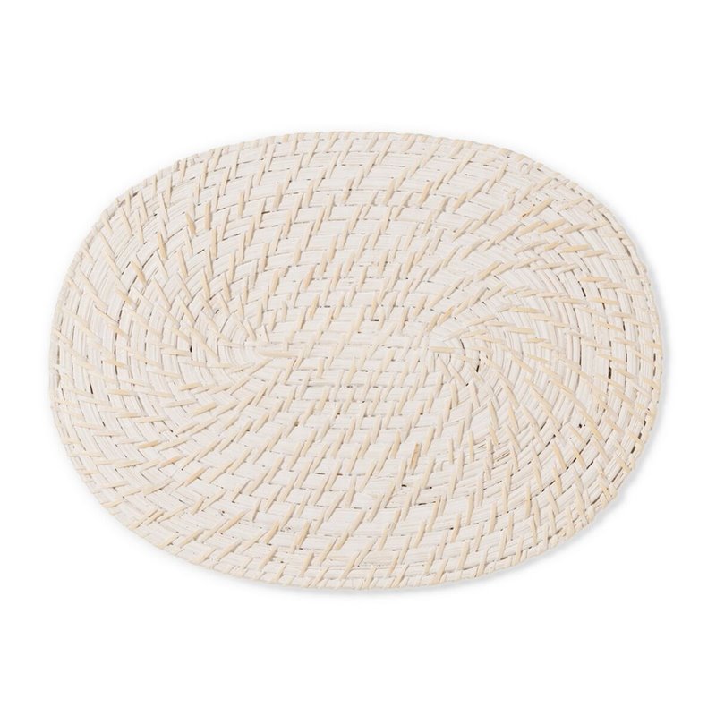 Dessous de plat Blanc Bambou Rotin 40 x 30 x 0,5 cm