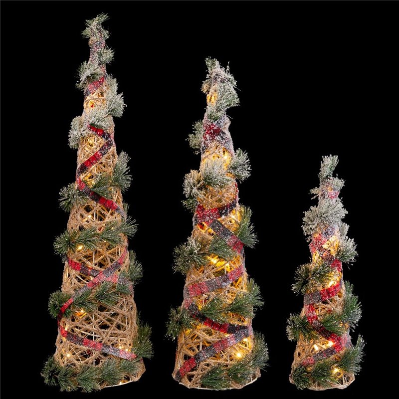 Image secondaire de Sapin de Noël Multicouleur Fibre naturelle 20 x 20 x 80 cm (3 Unités)