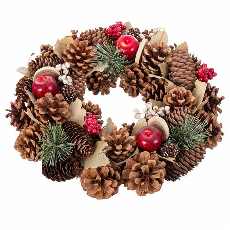 Couronne de Noël Multicouleur Naturel Plastique Foam Ananas 30 x 8 x 30 cm