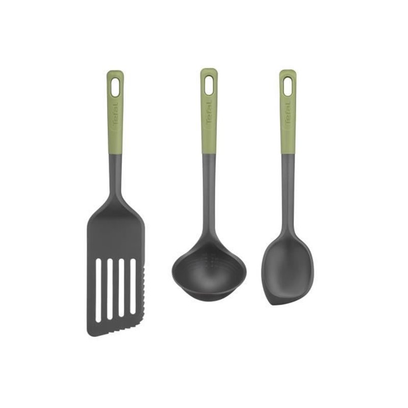 TEFAL Essential 2-en-1 Spatule + Cuillere-maryse + Louche graduée, Thermorésistant, Sans BPA, Compatible lave-vaisselle 