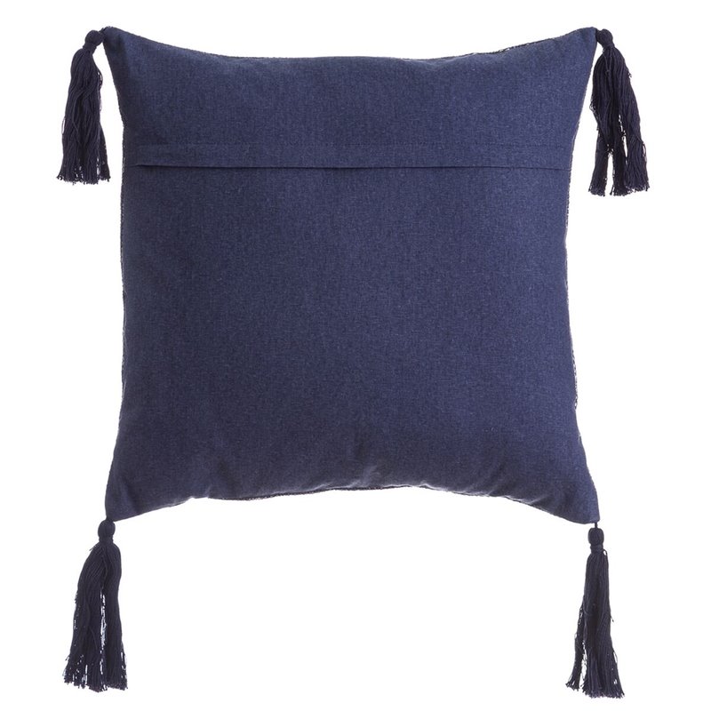 Image secondaire de Coussin MEDITERRANEO Blue marine Polyester Pompons 45 x 10 x 45 cm