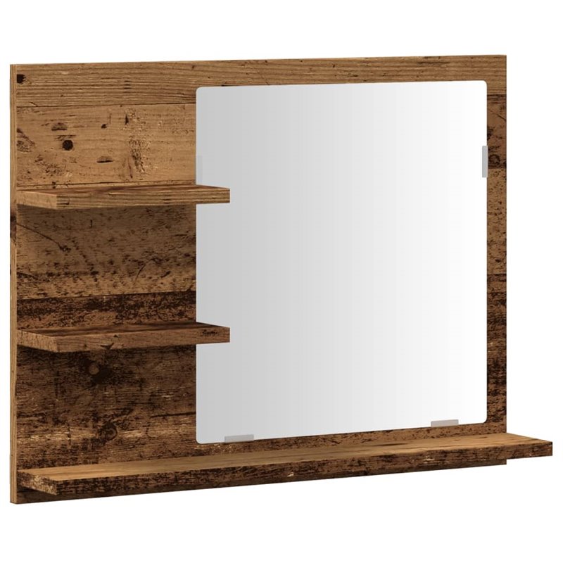 Image secondaire de vidaXL Armoire à miroir de salle de bain vieux bois bois d'ingénierie