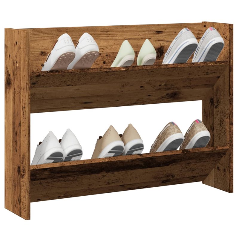 vidaXL Armoire à chaussures murale vieux bois bois d'ingénierie