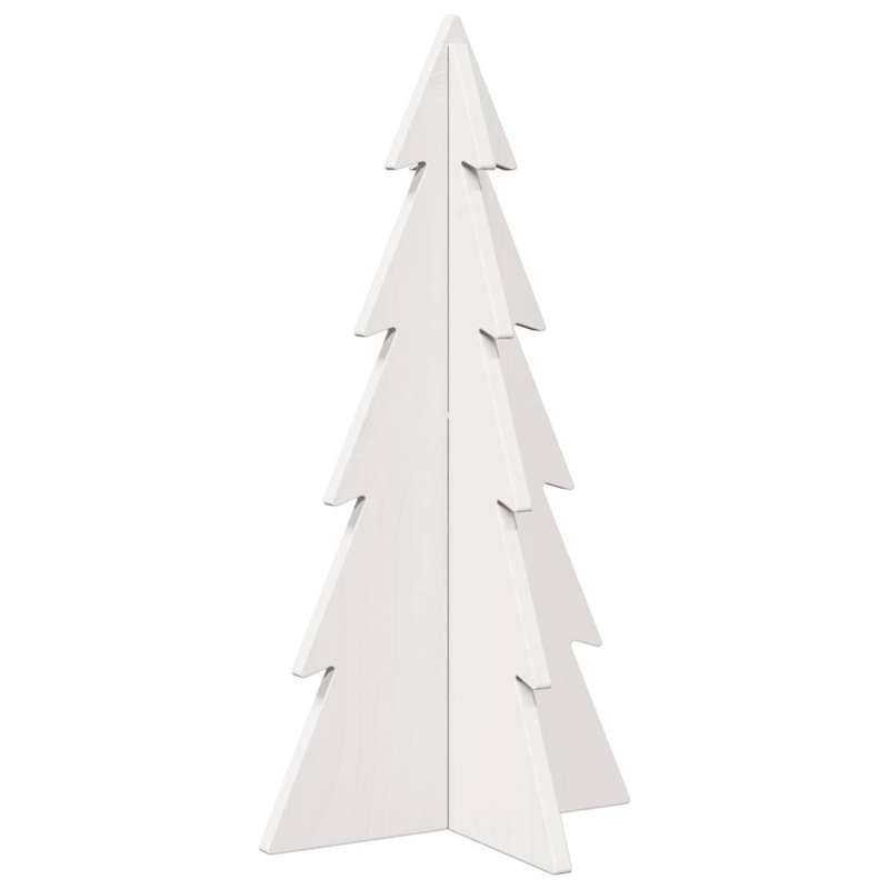 Image secondaire de vidaXL Arbre de Noël en bois pour décoration blanc 59,5cm pin massif