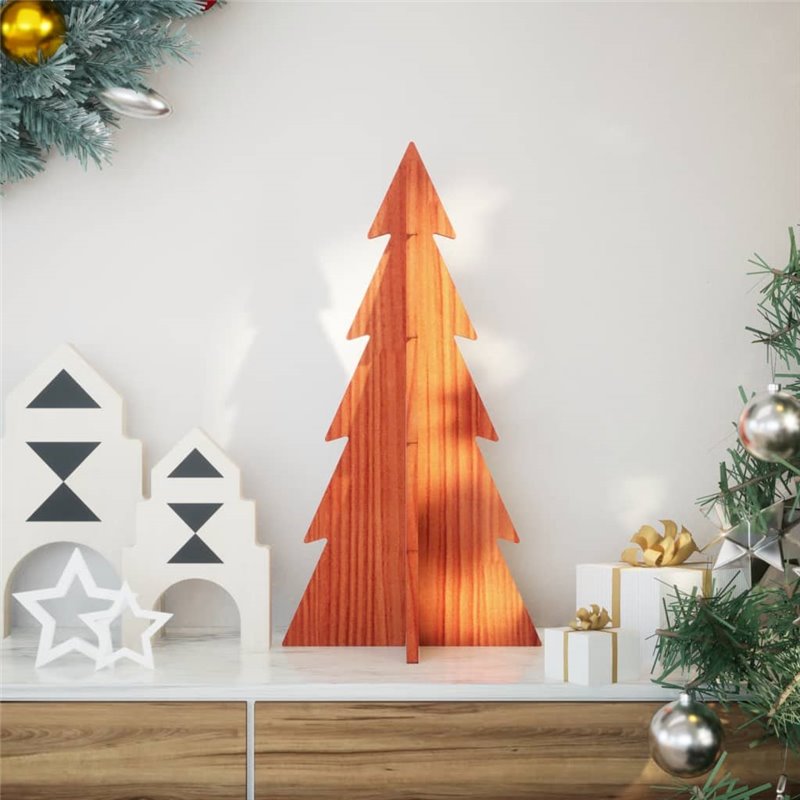 vidaXL Arbre de Noël en bois pour décoration 59,5cm bois de pin massif