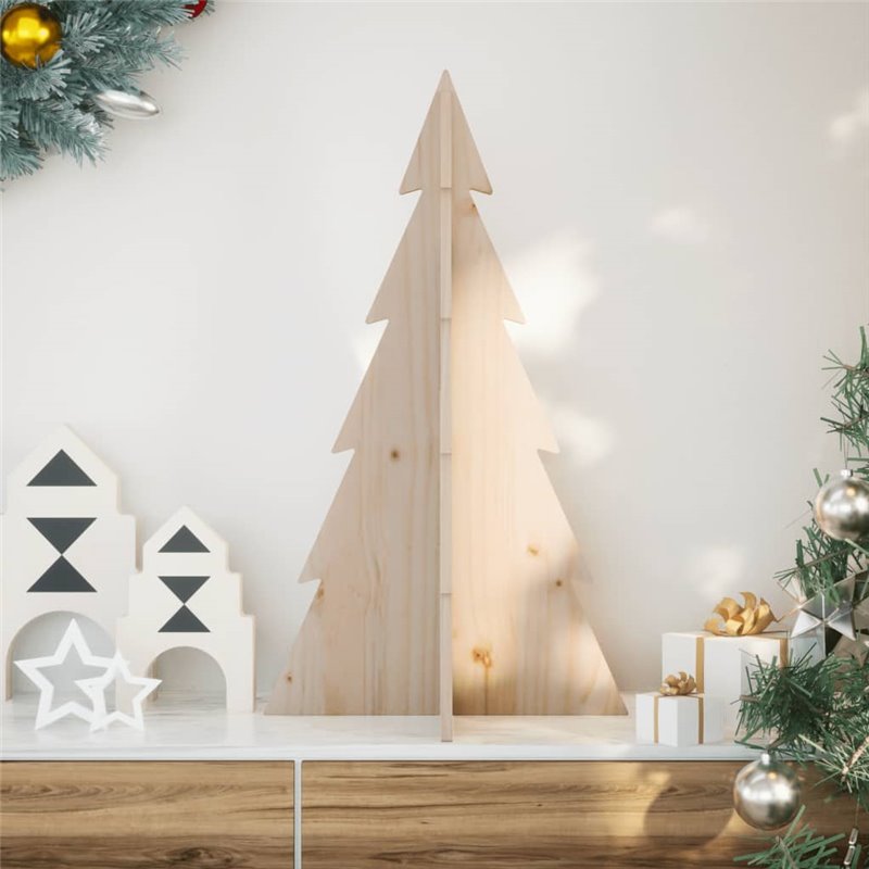 vidaXL Arbre de Noël en bois pour décoration 80 cm bois massif de pin