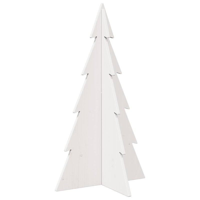 Image secondaire de vidaXL Arbre de Noël en bois pour décoration blanc 80 cm pin massif