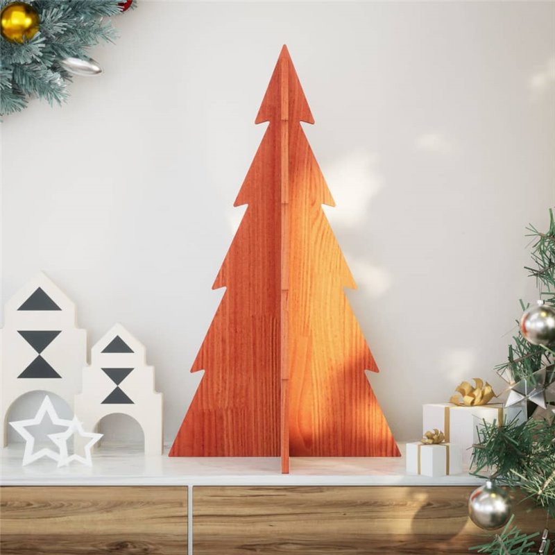 vidaXL Arbre de Noël en bois pour décoration 80 cm bois de pin massif