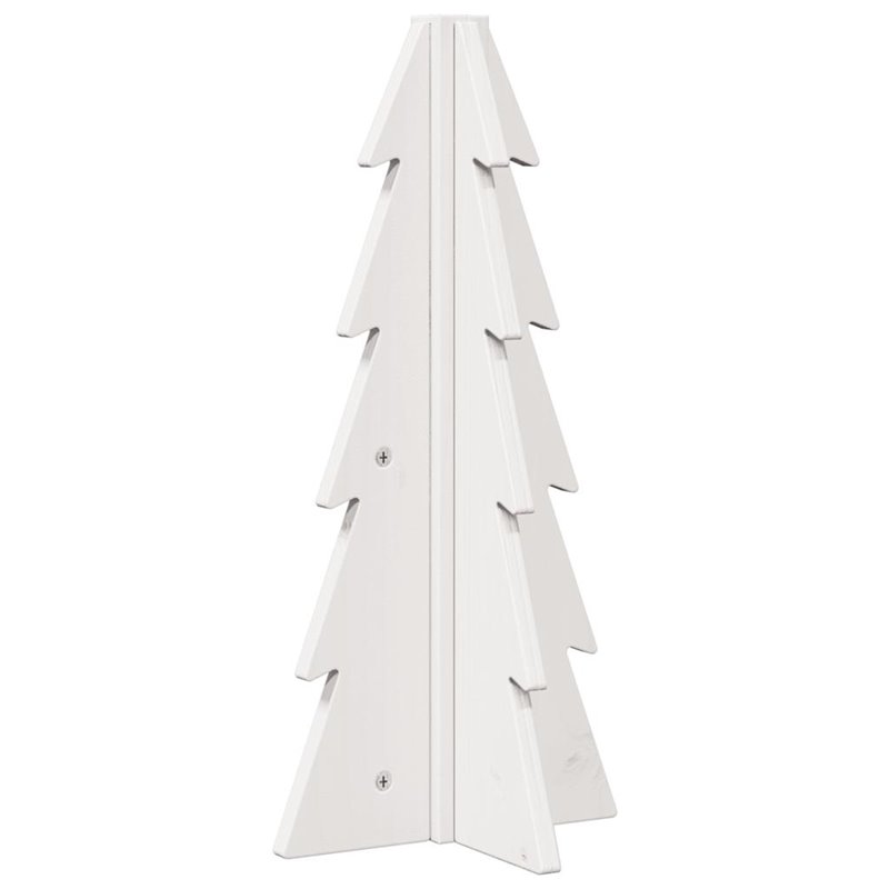 Image secondaire de vidaXL Arbre de Noël en bois pour décoration blanc 49 cm pin massif