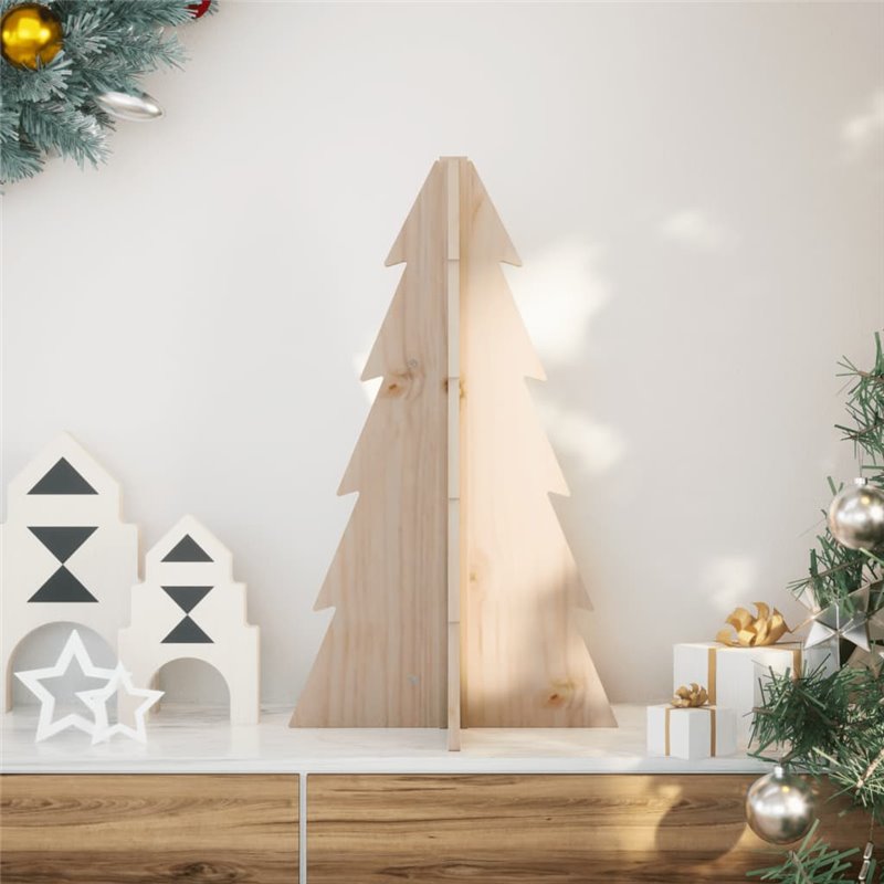 vidaXL Arbre de Noël en bois pour décoration 69,5cm bois massif de pin