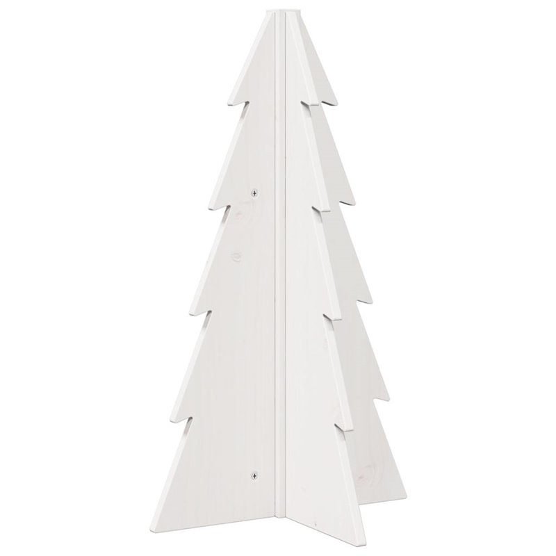 Image secondaire de vidaXL Arbre de Noël en bois pour décoration blanc 69,5 cm pin massif