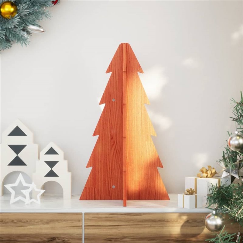 vidaXL Arbre de Noël en bois pour décoration 69,5cm bois de pin massif