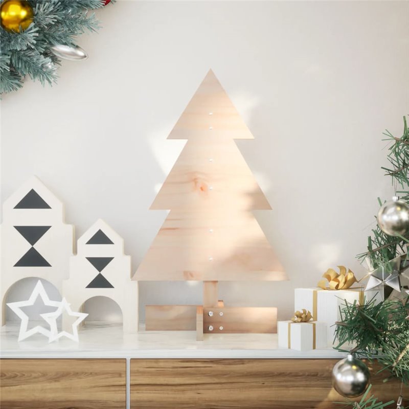 vidaXL Arbre de Noël en bois pour décoration 60 cm bois massif de pin