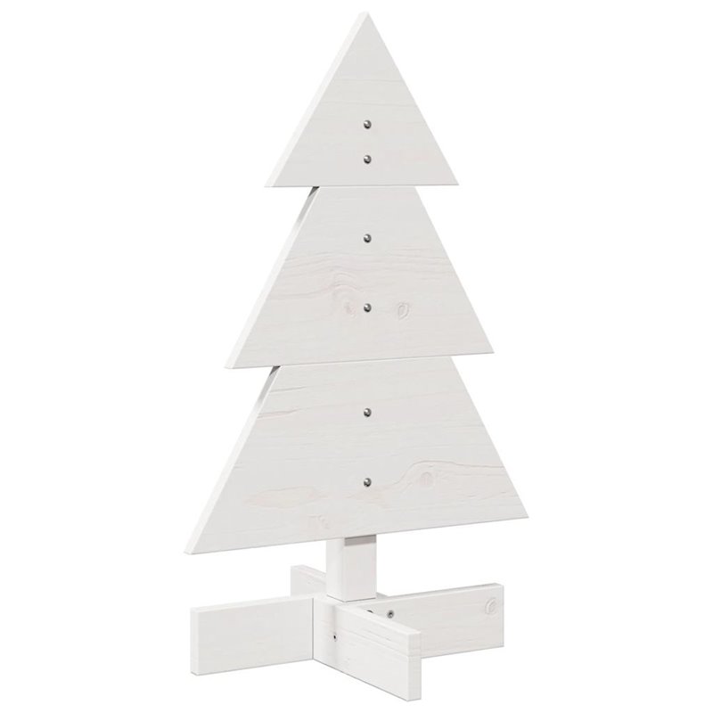 Image secondaire de vidaXL Arbre de Noël en bois pour décoration blanc 60 cm pin massif