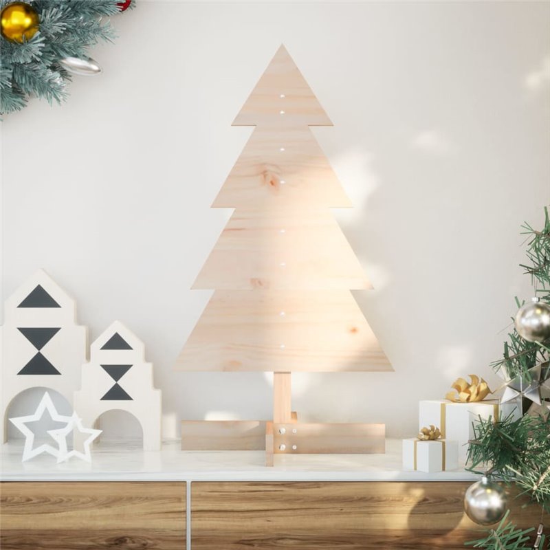 vidaXL Arbre de Noël en bois pour décoration 80 cm bois massif de pin