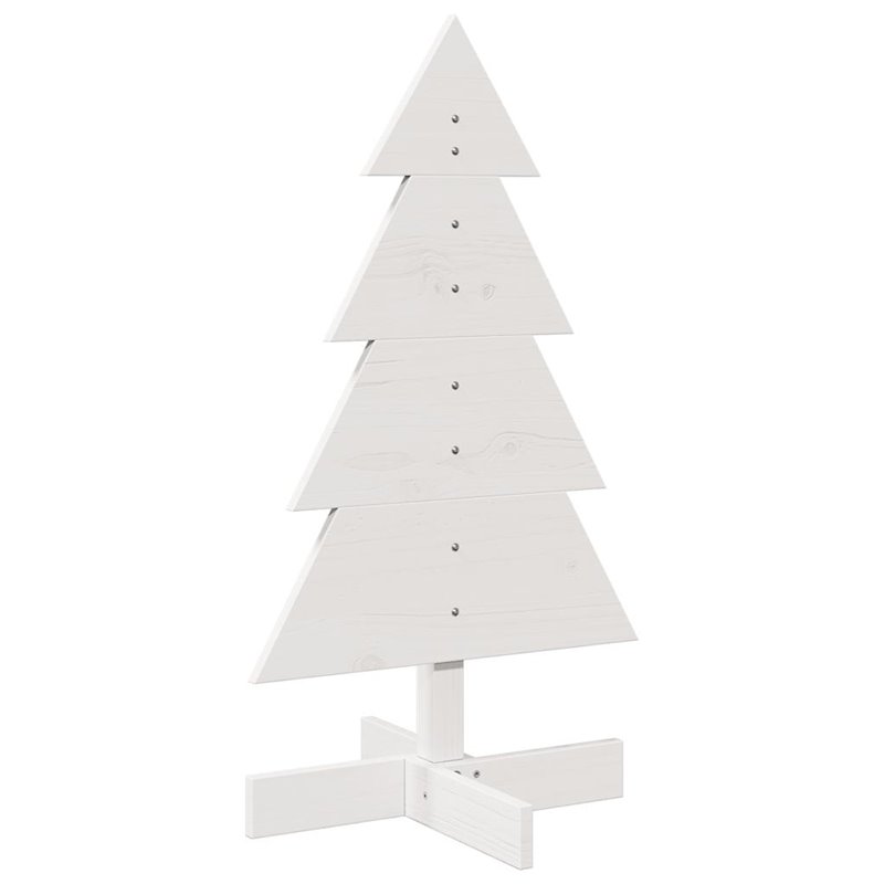 Image secondaire de vidaXL Arbre de Noël en bois pour décoration blanc 80 cm pin massif