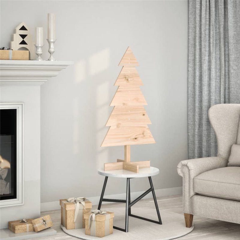 vidaXL Arbre de Noël en bois pour décoration 100 cm bois massif de pin