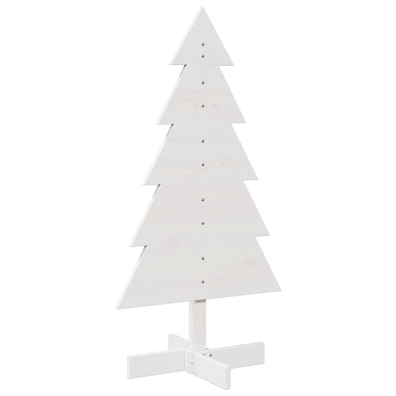 Image secondaire de vidaXL Arbre de Noël en bois pour décoration blanc 100 cm pin massif