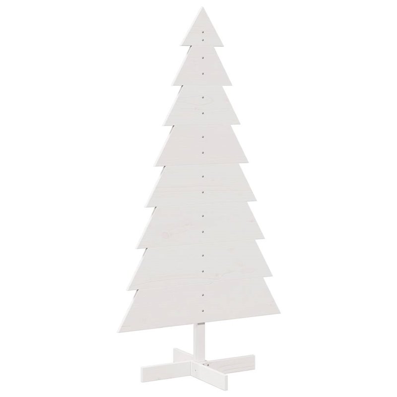 Image secondaire de vidaXL Arbre de Noël en bois pour décoration blanc 150 cm pin massif