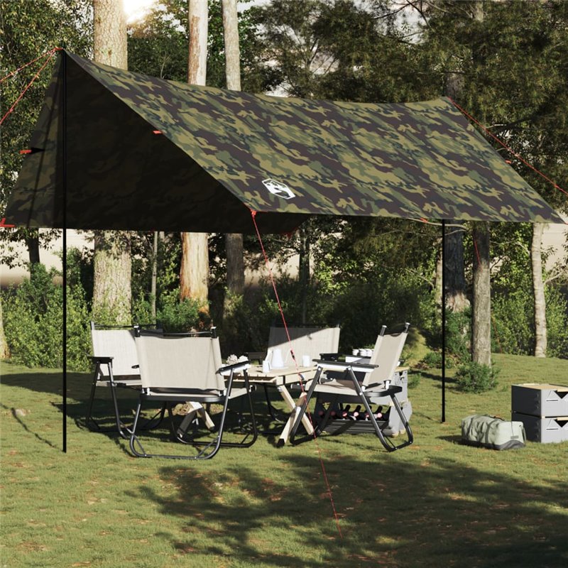 vidaXL Bâche de camping camouflage 462x306x211 cm imperméable