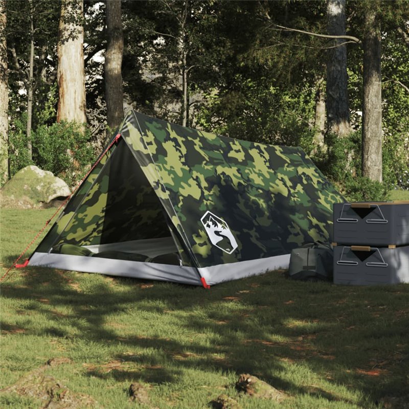 vidaXL Tente de camping 2 personnes camouflage imperméable