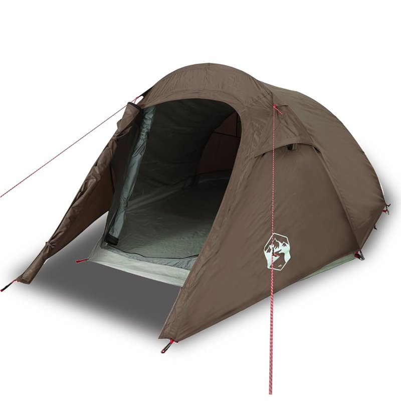 Image secondaire de vidaXL Tente de camping tunnel 3 personnes marron imperméable