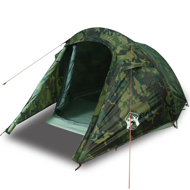 Image secondaire de vidaXL Tente de camping tunnel 3 personnes camouflage imperméable