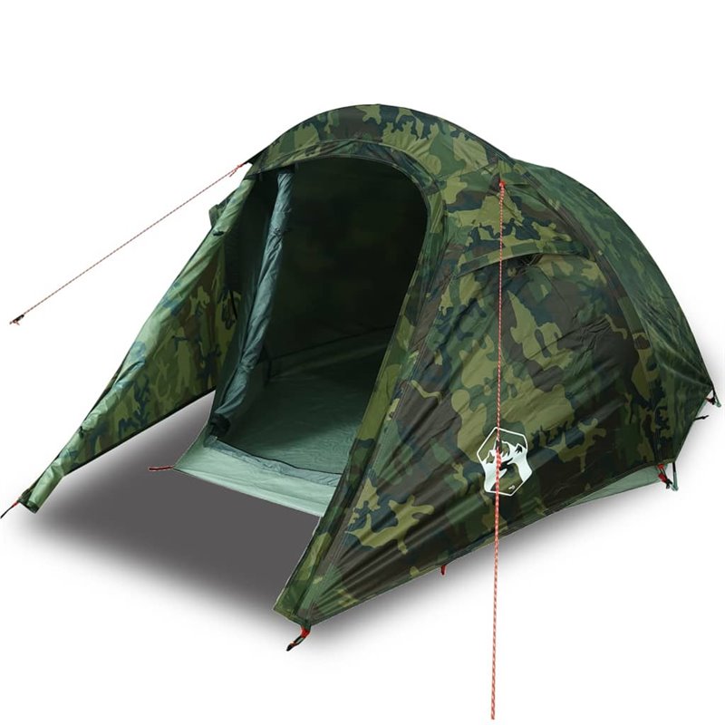 Image secondaire de vidaXL Tente de camping tunnel 2 personnes camouflage imperméable