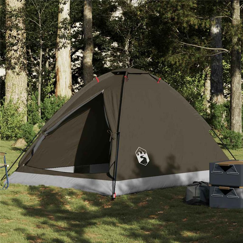 vidaXL Tente de camping à dôme 4 personnes marron imperméable