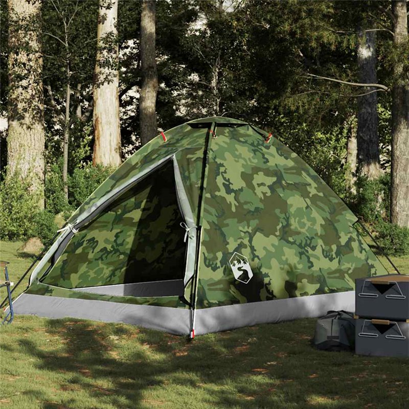 vidaXL Tente de camping à dôme 4 personnes camouflage imperméable