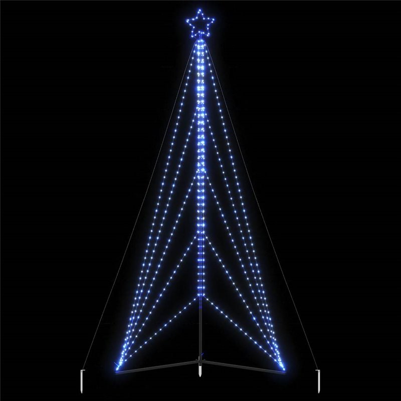 vidaXL Guirlande de sapin de Noël 615 LED bleu 404,5 cm