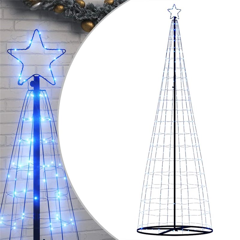 Image secondaire de vidaXL Arbre de Noël lumineux conique 550 LED bleu 304 cm