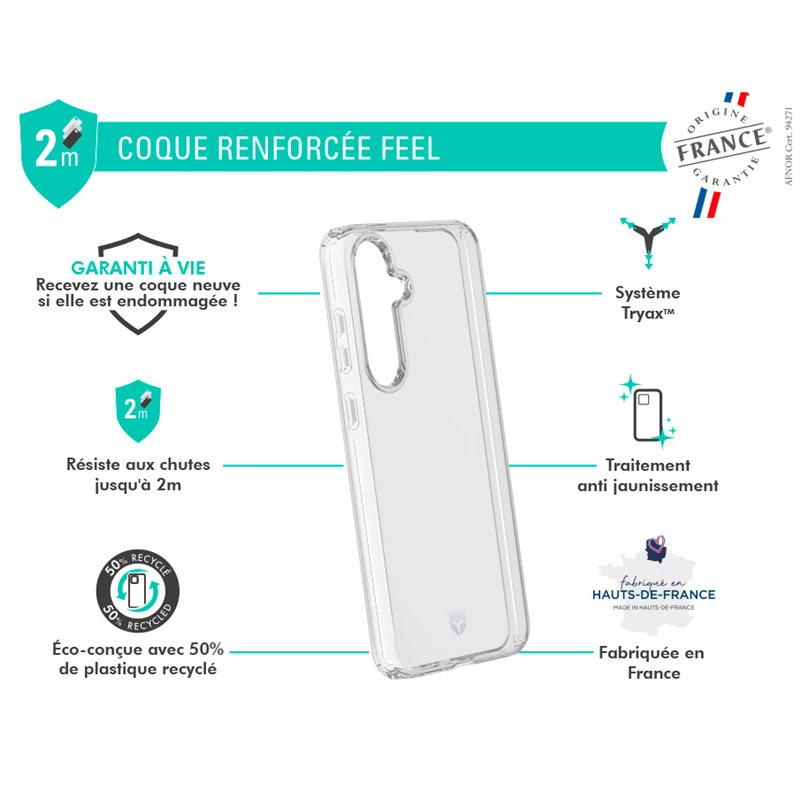 Image secondaire de Coque Renforcée Samsung Galaxy S24 FE FEEL Origine France Garantie Transparent - Garantie à vie Force Case