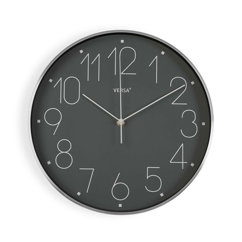 Horloge Murale Versa Alumin G Gris Aluminium 4,4 x 25,8 x 25,8 cm