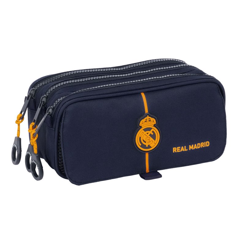 Trousse Fourre-Tout Triple Real Madrid C.F. 2nd Kit 24/25 Blue marine 21,5 x 10 x 8 cm