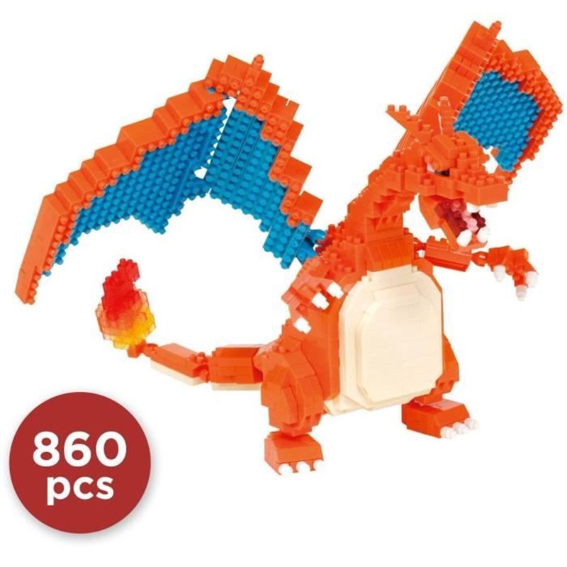 Image secondaire de Figurine Pokémon Dracaufeu (Charizard) - BANDAI - Nanoblock - Figurine en Briques 860 pieces - Kit Construction - NBPM80