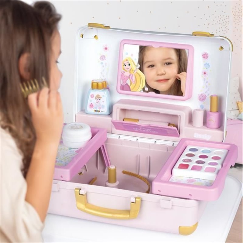 Image secondaire de Smoby - Disney Princesse - Valise beauté facile a transporter - 13 accessoires inclus : coiffure, onglerie, maquillage 