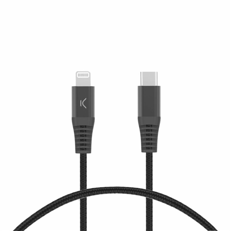 Câble USB-C vers Lightning KSIX Noir