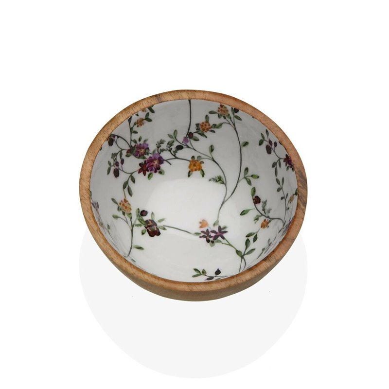 Image secondaire de Bol Versa Fleurs Campagne Bambou Porcelaine Bois de manguier 13 x 7 x 13 cm