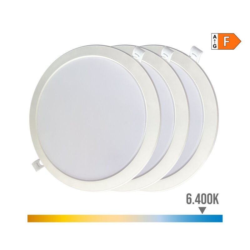 Image secondaire de Downlight LED EDM 31567 18 W Ø 22 x 3,2 cm 3 Unités (6400 K)