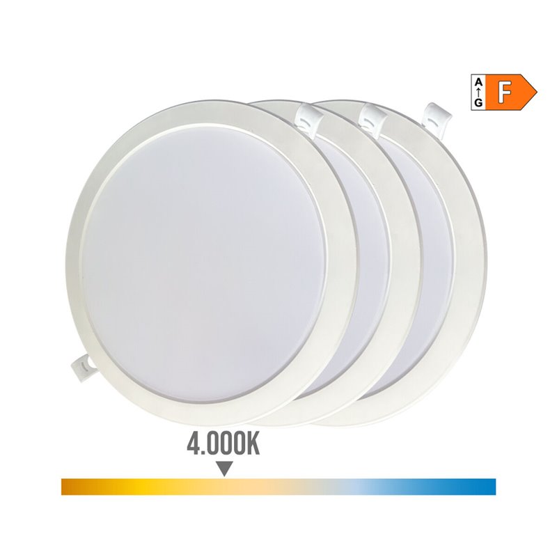 Image secondaire de Downlight LED EDM 31568 18 W Ø 22 x 3,2 cm 3 Unités (4000 K)