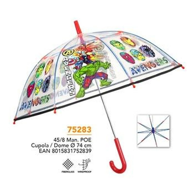 Image secondaire de Parapluie The Avengers Perletti Transparent Fibre de Verre 74 cm Enfant