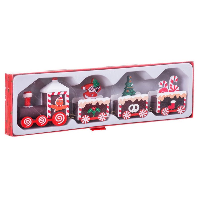 Image secondaire de Décorations de Noël Multicouleur Train 20 x 4,5 x 2,5 cm