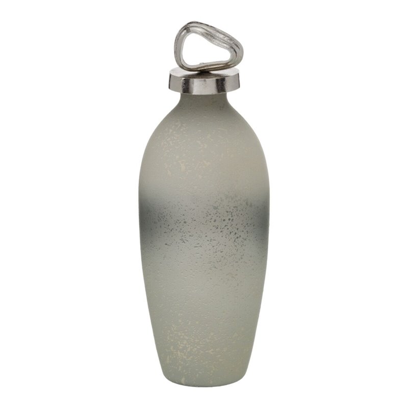 Bouteille Gris Argenté Aluminium Verre 12 x 12 x 36 cm Décorative