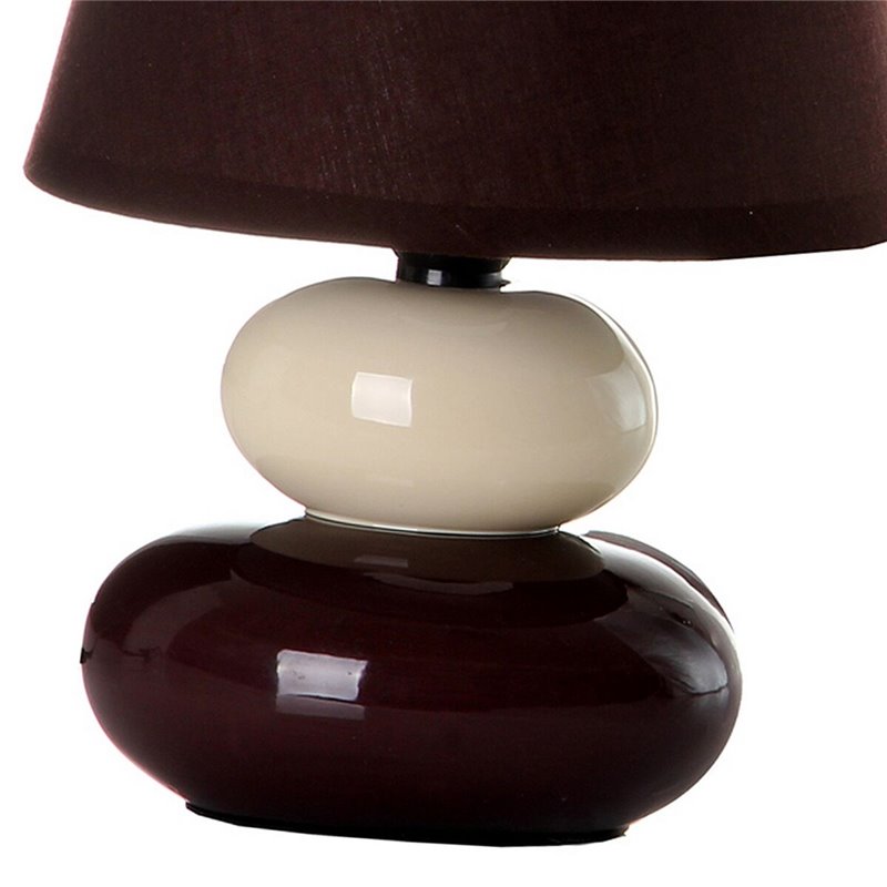 Image secondaire de Lampe de bureau Marron Crème PVC Tissu Céramique 40 W 15 x 15 x 23 cm