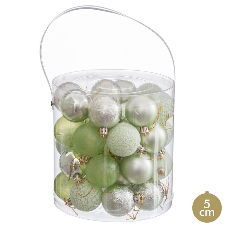 Boules de Noël Vert Plastique Ø 5 cm (40 Unités)