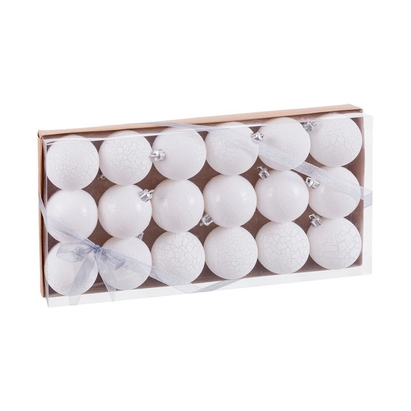 Boules de Noël Blanc Plastique Ø 4 cm (18 Unités)