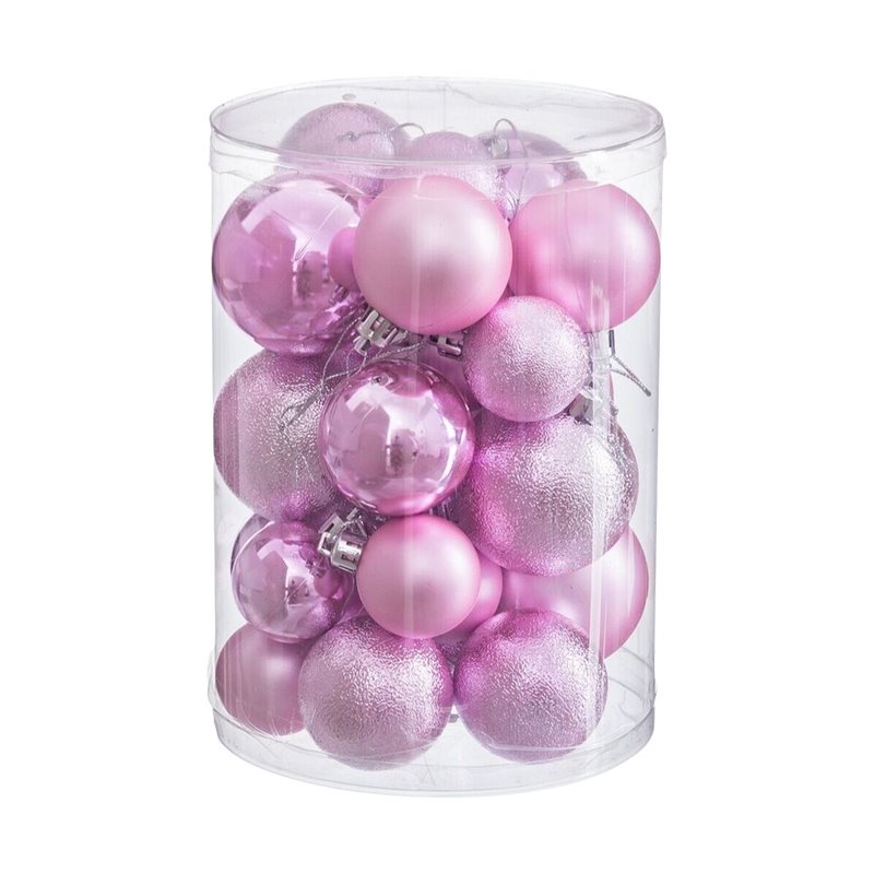 Image secondaire de Boules de Noël Rose Plastique (27 Unités)