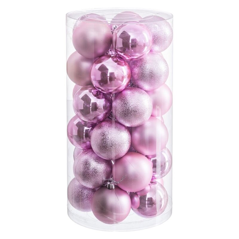 Image secondaire de Boules de Noël Rose Plastique Ø 6 cm (30 Unités)