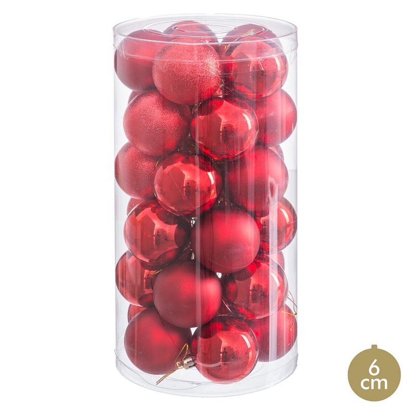 Image secondaire de Boules de Noël Rouge Plastique Ø 6 cm (30 Unités)